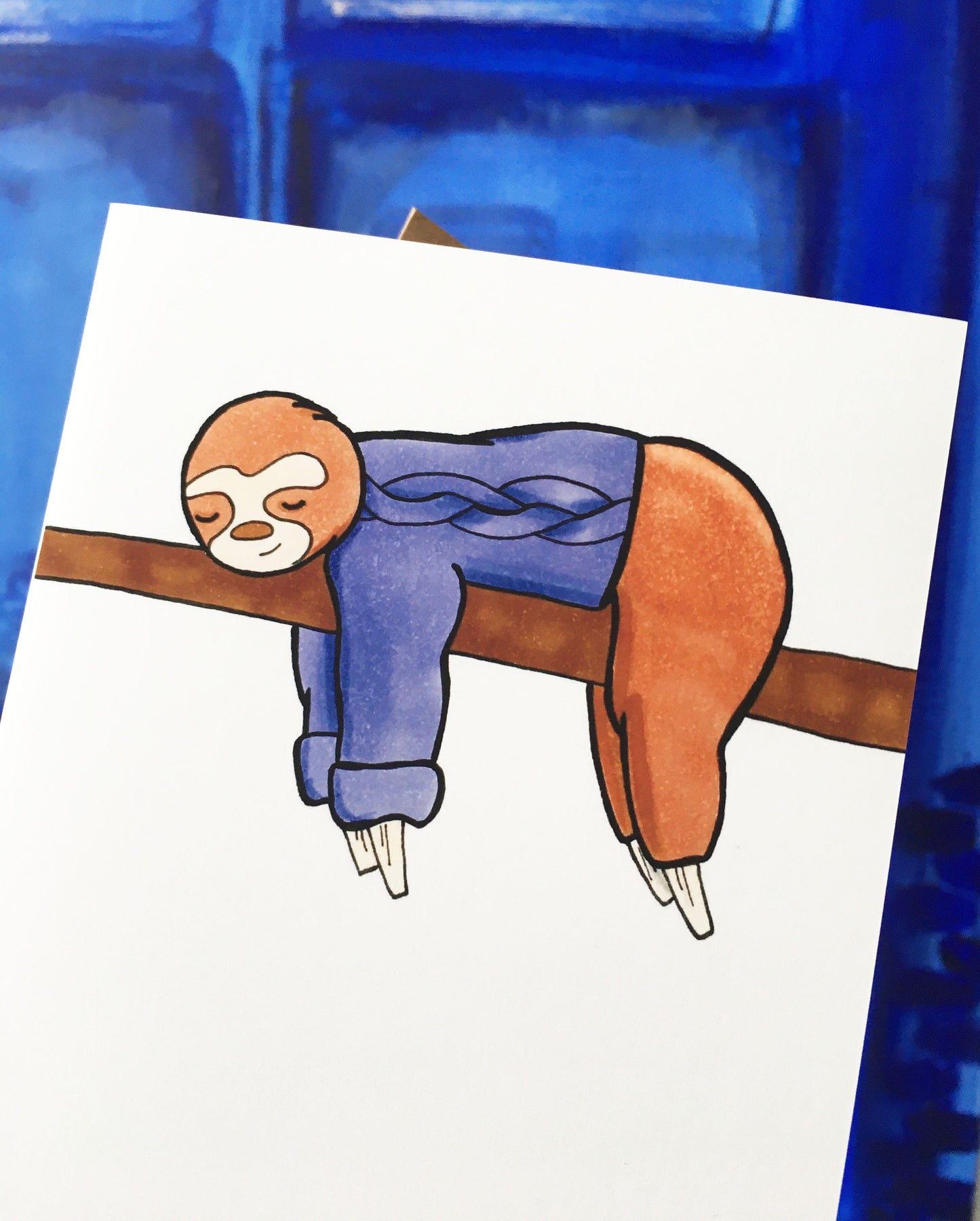 Sloth in a Sweater Greeting Card