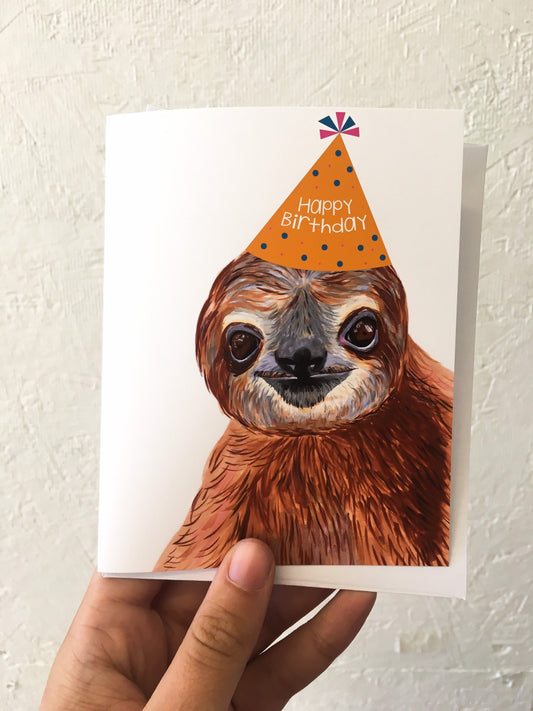 Sloth Birthday Greeting Card