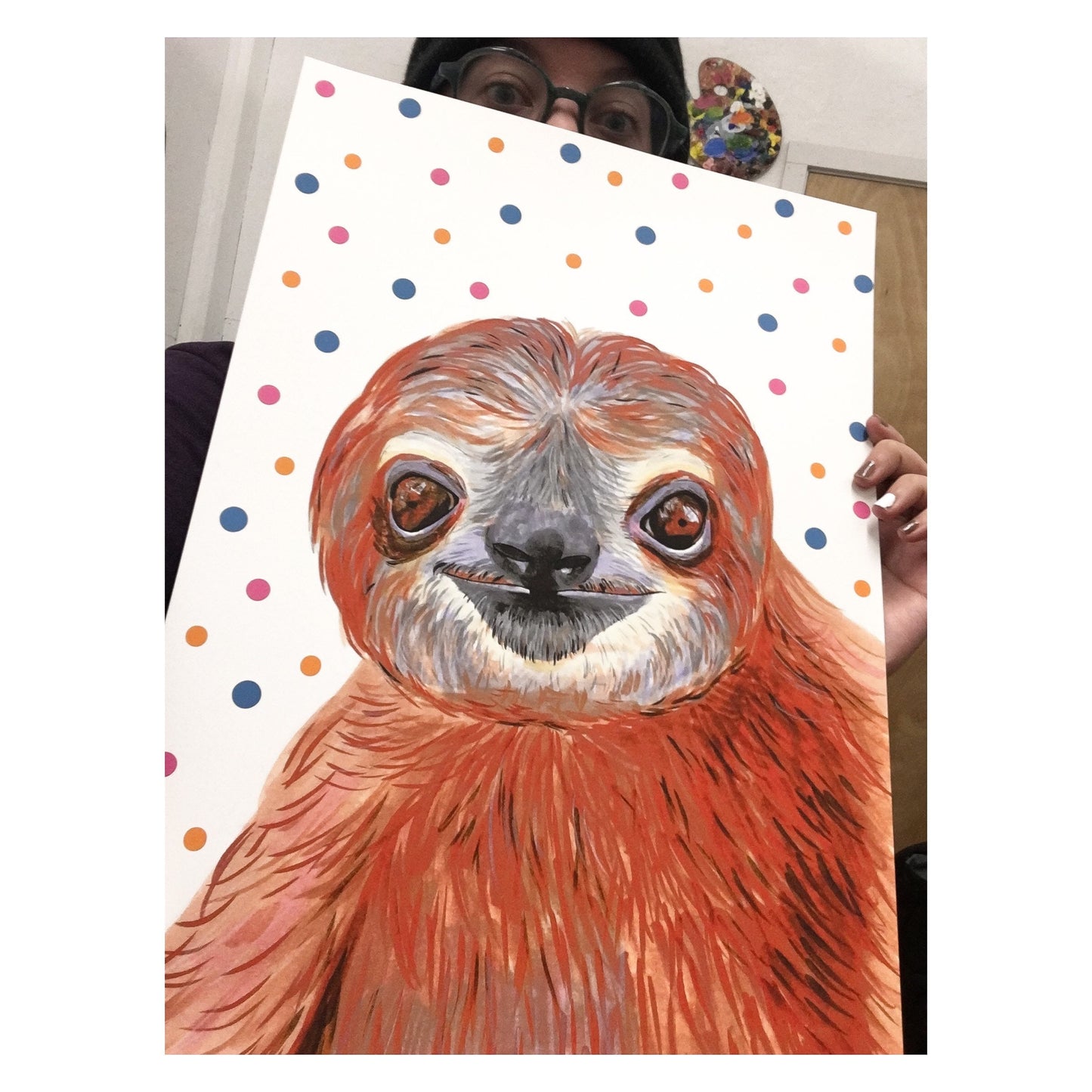 Sloth Polka Dot Poster