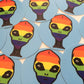 Rainbow Alien Waterproof Vinyl Sticker