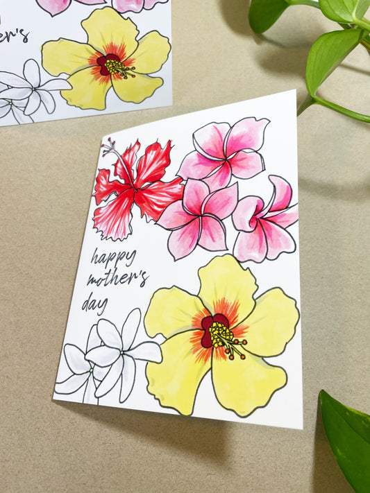 Hawaiian Flowers Mother's Day Greeting Card