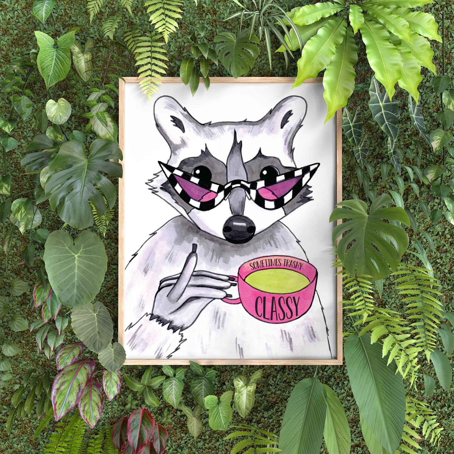 Classy Raccoon 8x10 in. Art Print