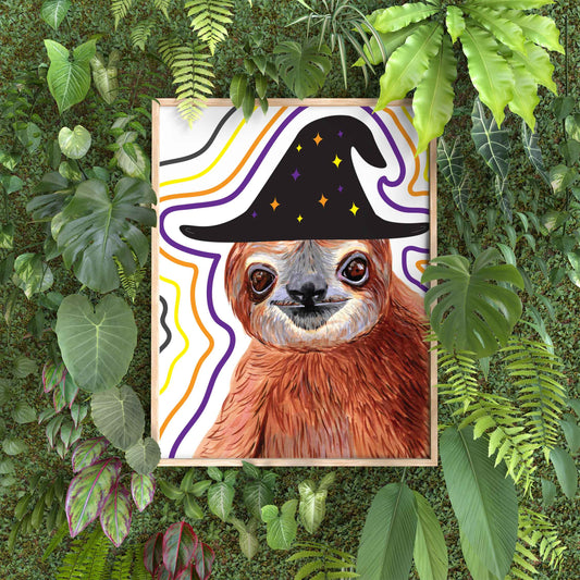 Halloween Sloth 8x10 in. Art Print