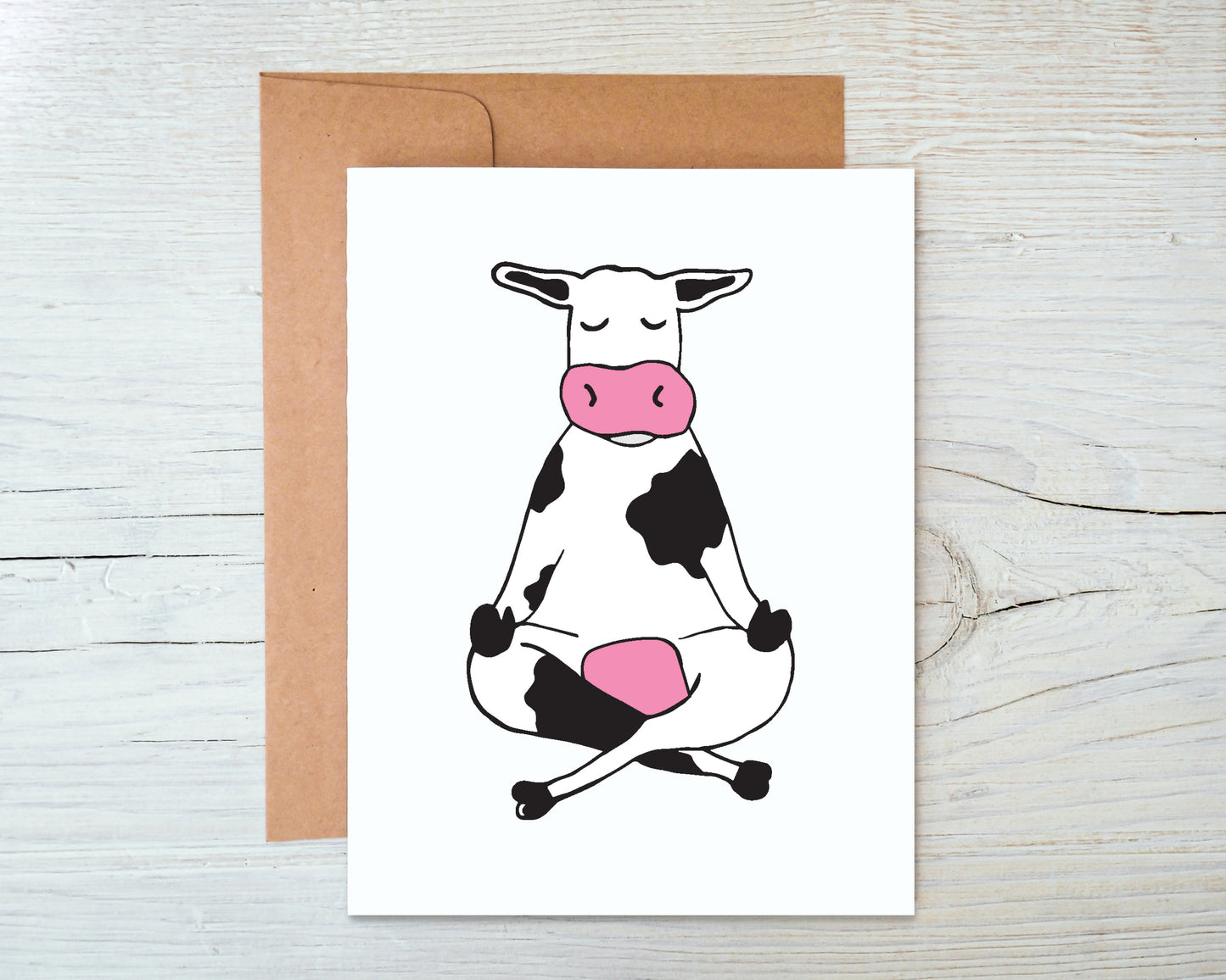 Meditating Cow Greeting Card